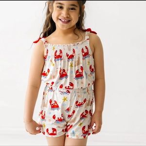 Little Sleepies Beach Buddies Smocked Crab Romper